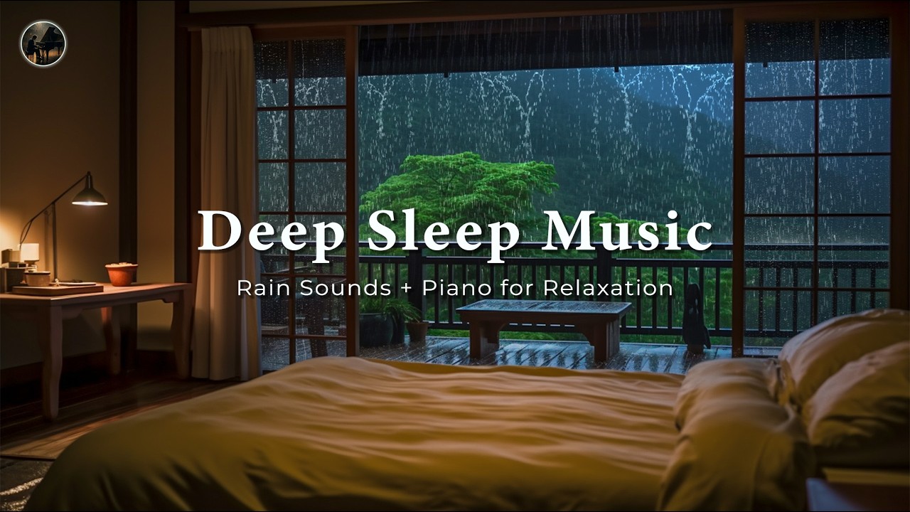 Cozy Bedroom Rain with Soft Piano 🎶 Deep Sleep Music for Stress and Insomnia Relief, Sleep Soundly