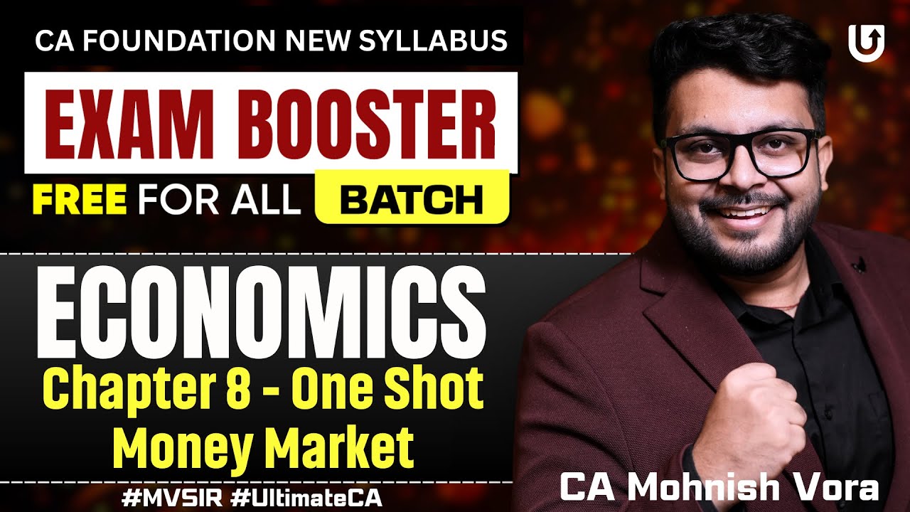 Money Market One Shot Revision | Economics Chp 8 | CA Foundation | CA Mohnish Vora (MVSIR)