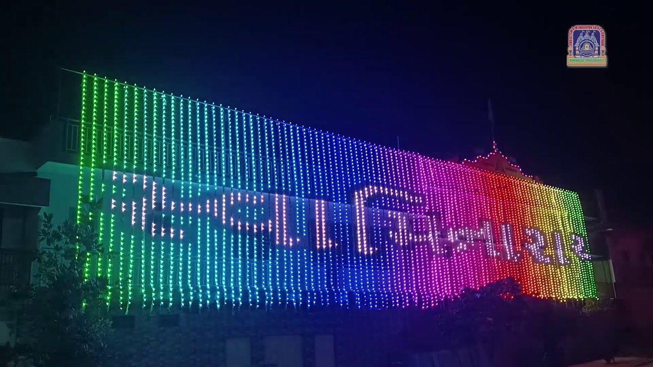 Diwali Lighting Decoration @ Shree Swaminarayan Gadi Mandir Ghanshyamnagar - Kutch