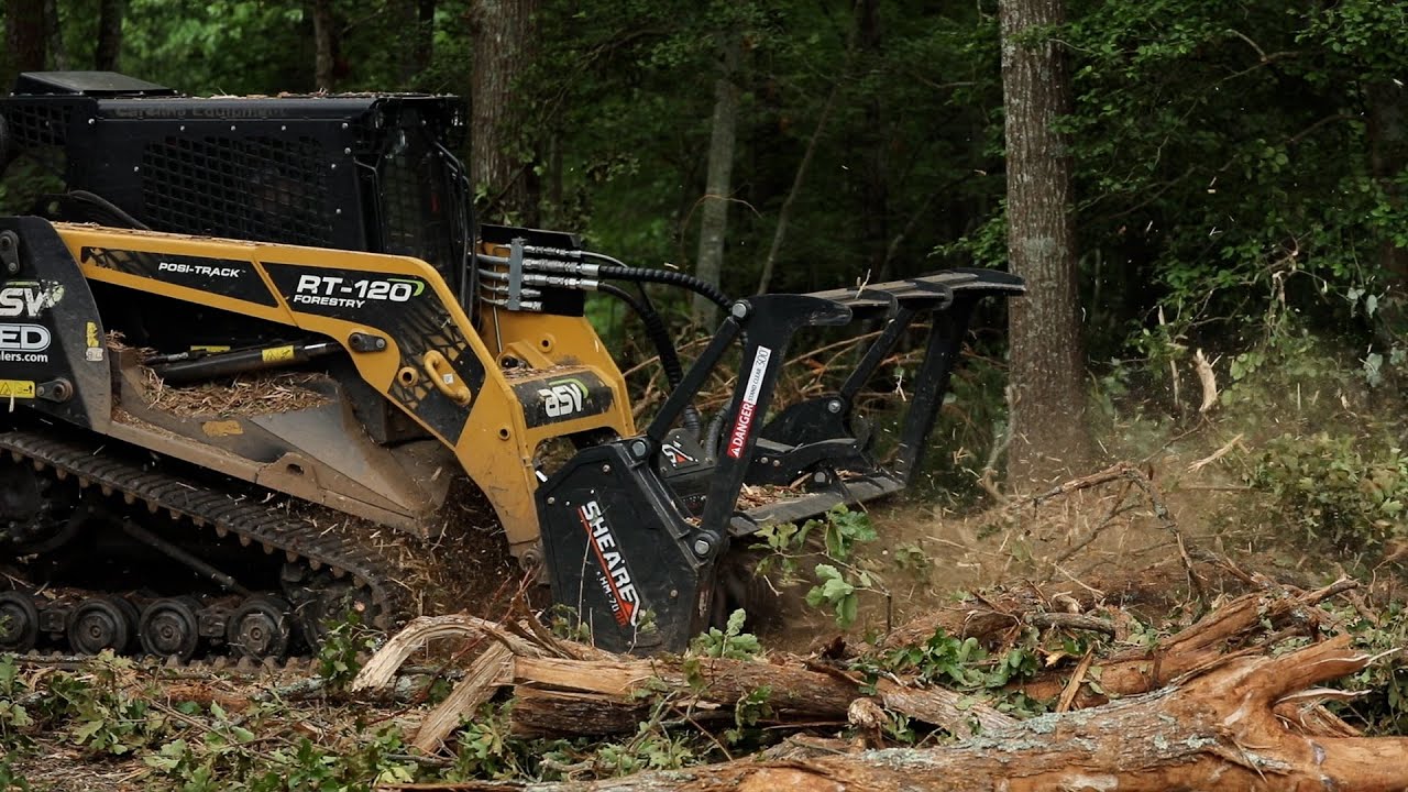 House Demo - Drone footage dropping trees and cutting brush