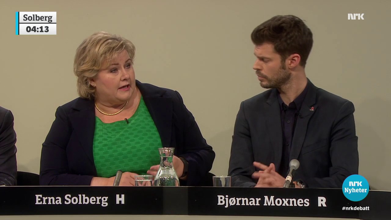 Moxnes(Rødt) utfordrer Solberg(H) til å prøve seg i hjemmetjenesten