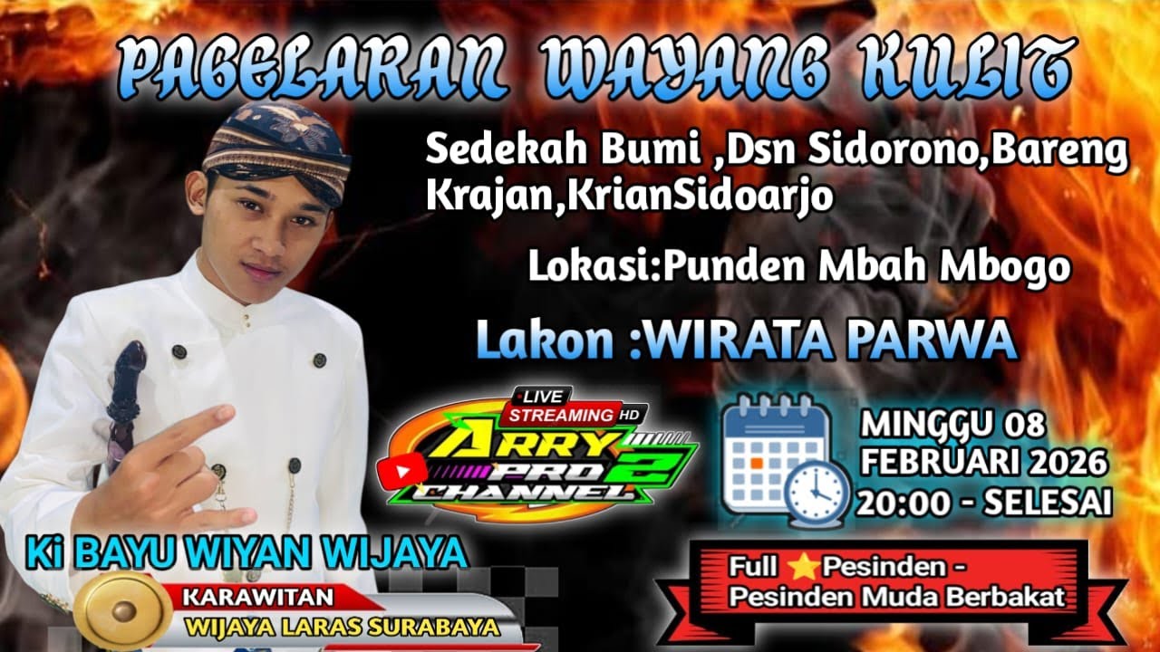 🔴LIVE MALAM INI PAGELARAN WAYANG KULIT || KI BAYU WIYAN WIJAYA //BERSIH DESA DSn,SIDORONO,KRIAN