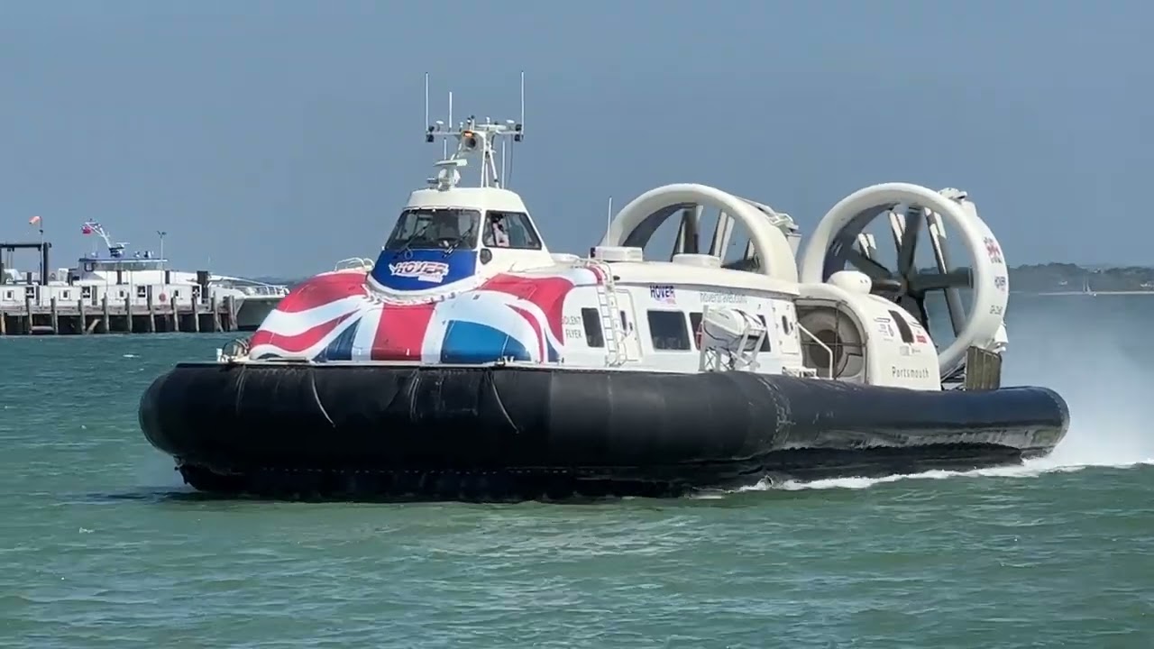 Waiting to pick up at Ryde Hovertravel on the Isle of Wight.