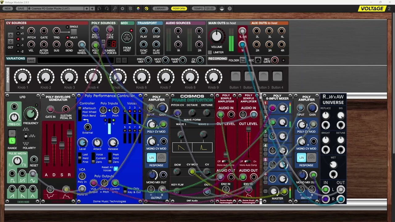 COSMOS Poly Phase Distortion Oscillator for Voltage Modular