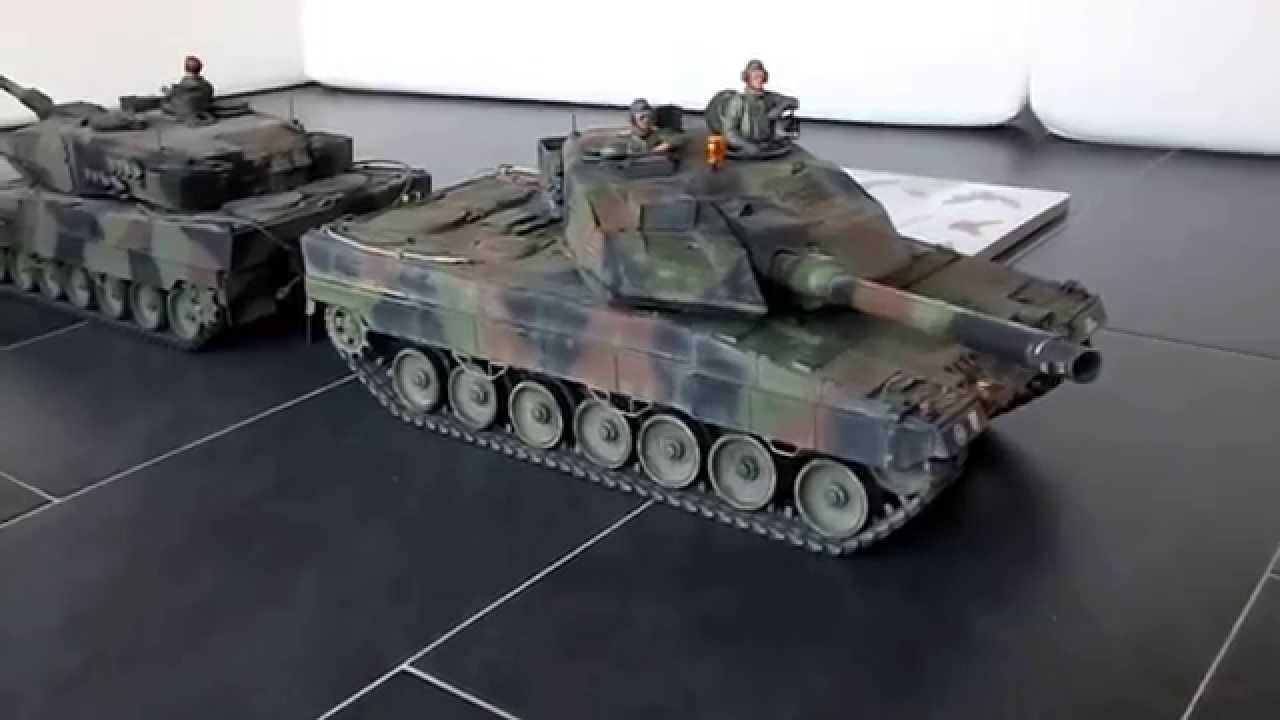 Tamiya 1/16th scale radio controlled Leopard 2A6 tank full option vs Torro PanzerSchmied Edition