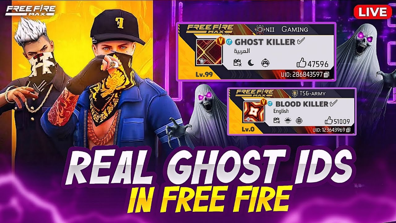 FREE FIRE GHOST ID 😱 - Searching Horror and Haunted ids in Free Fire - Garena Free fire