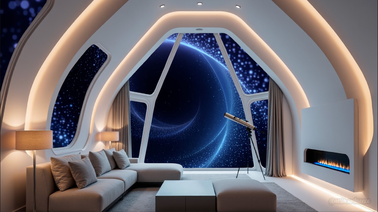 Soft Piano & Wind | Deep Focus in a Cosmic Observatory Lounge (1 Hour)