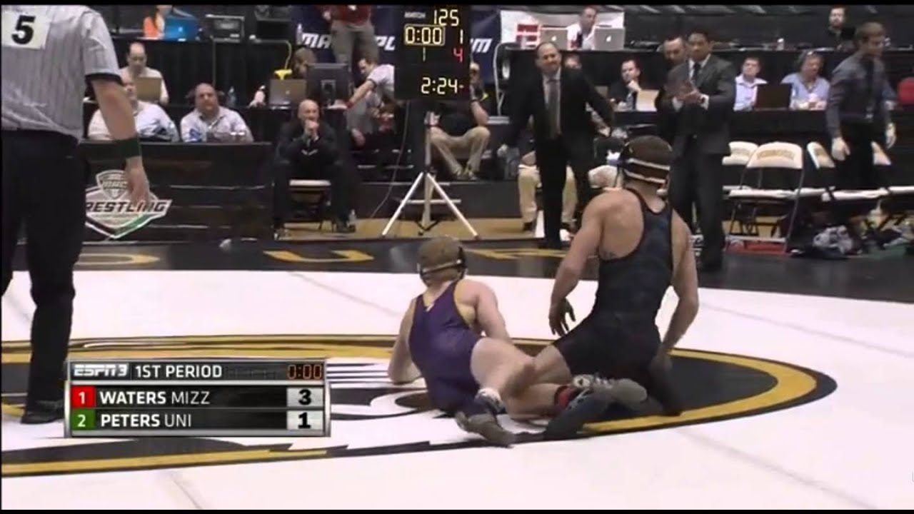 Alan Waters (Mizzou) vs Dylan Peters (UNI) 125 lb MAC Championship Final 2015
