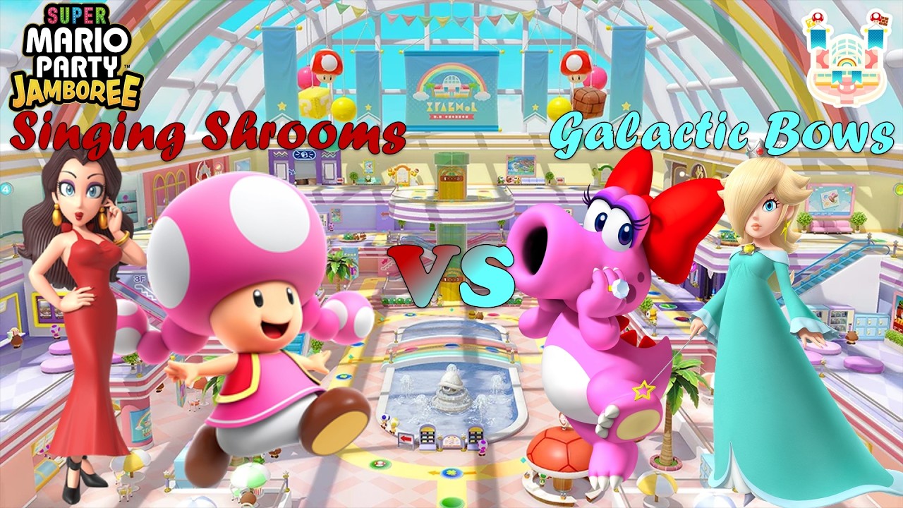 Super Mario Party Jamboree - Pauline & Toadette vs Rosalina & Birdo - Rainbow Galleria