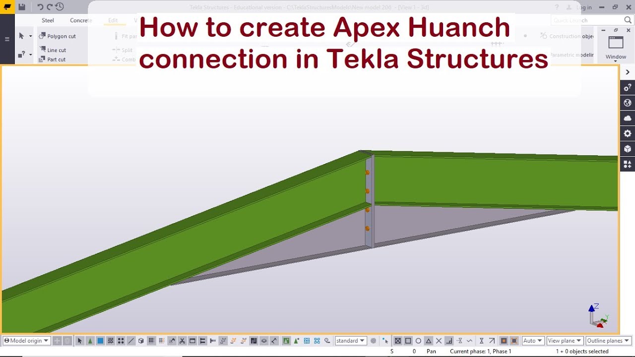 How to create Apex Huanch connection in Tekla Structures