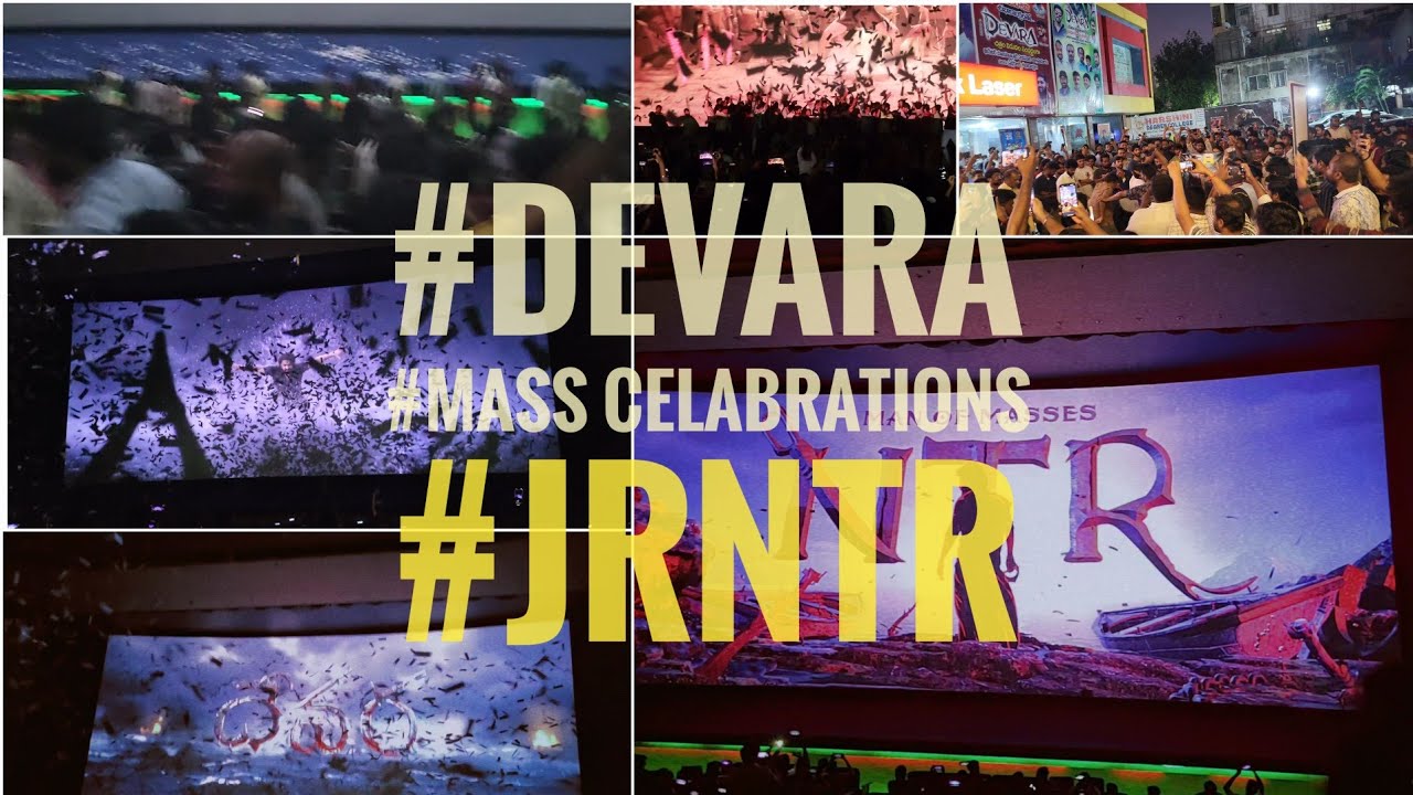 DEVARA Fan's Show Hyderabad | Sri Ramulu Theater 70 mm laser | Uuura Mass Celabrations