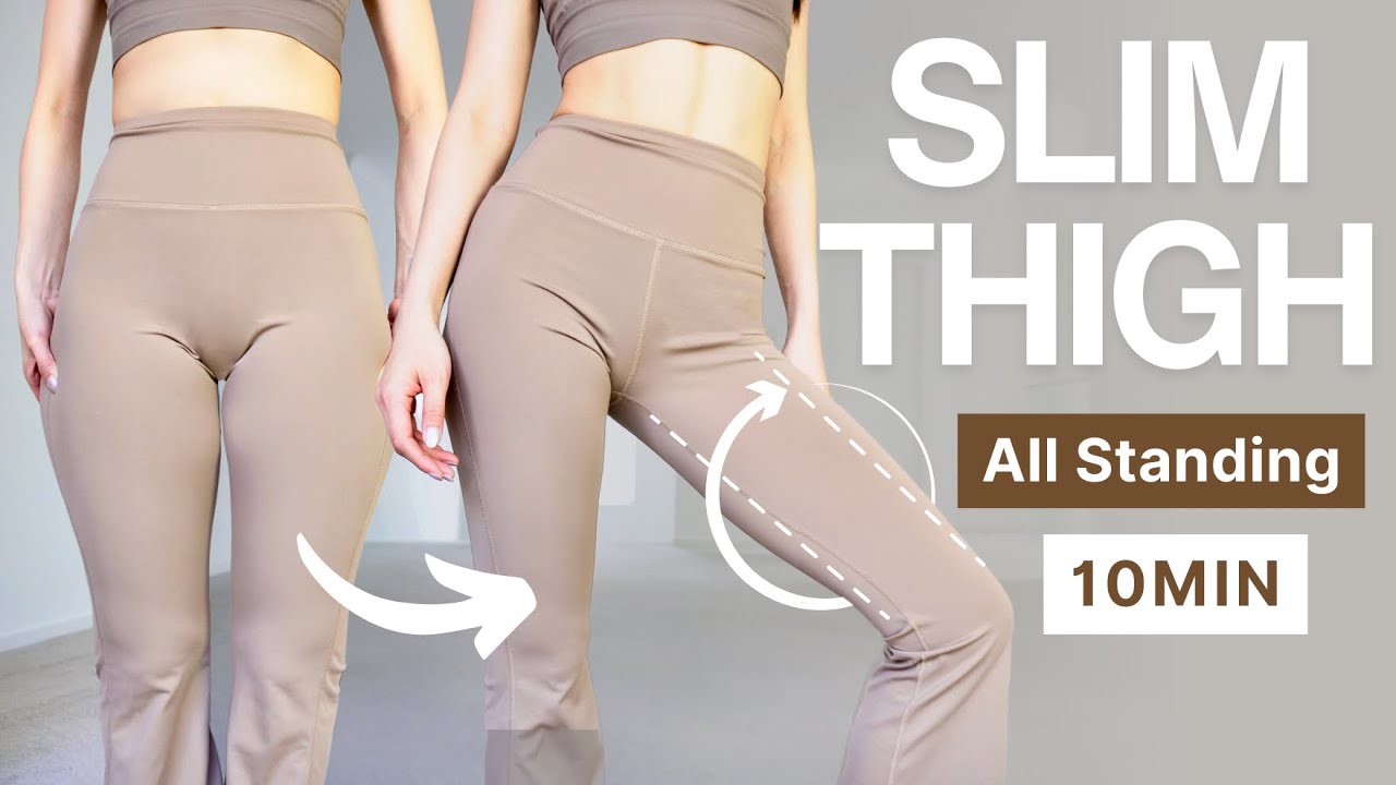 10min Standing Slim Thigh workout |🔥Thigh Fat ✅Thigh Gap | No Jumping Thinner Legs Exercise