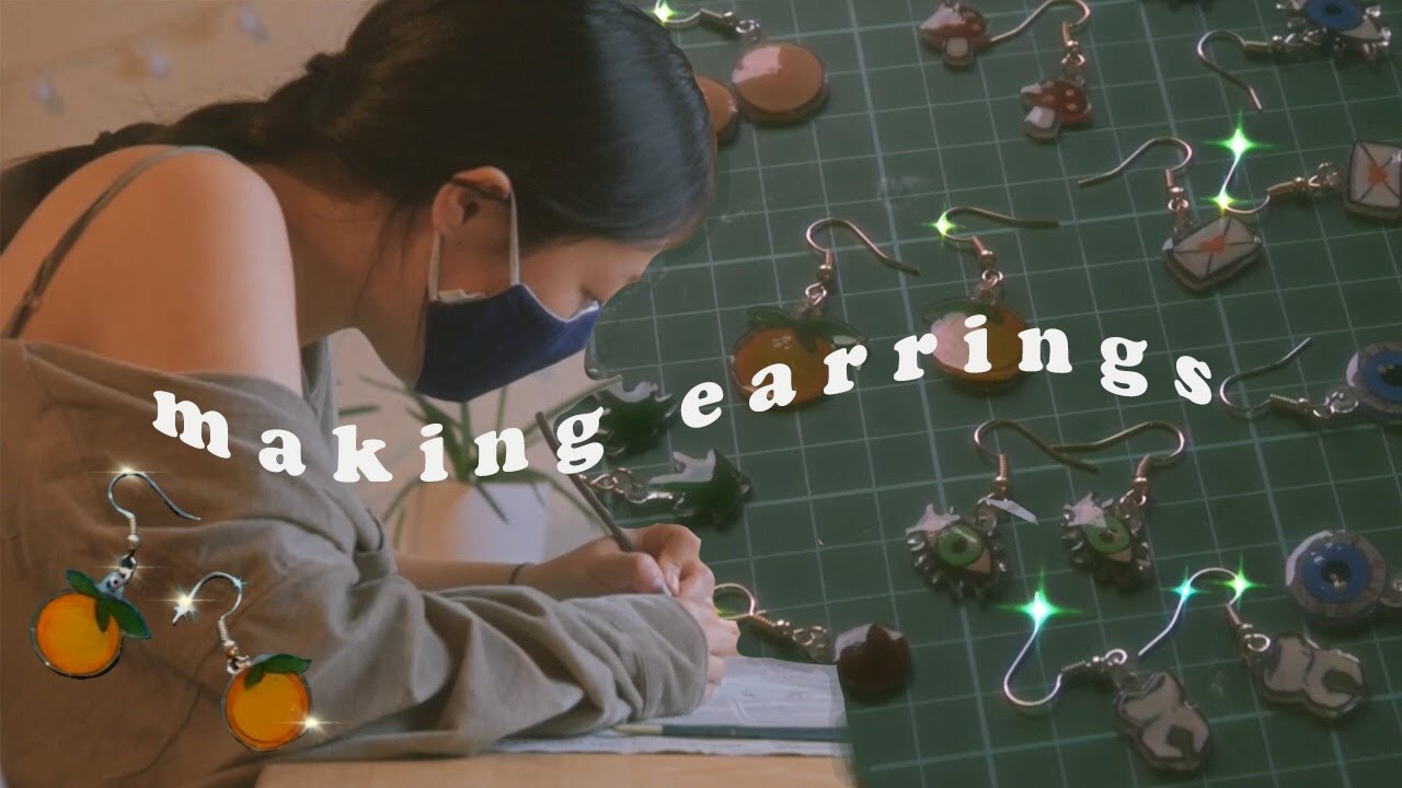 STUDIO VLOG 🍂 pottery, making earrings, painting and ASMR unboxing 🍊