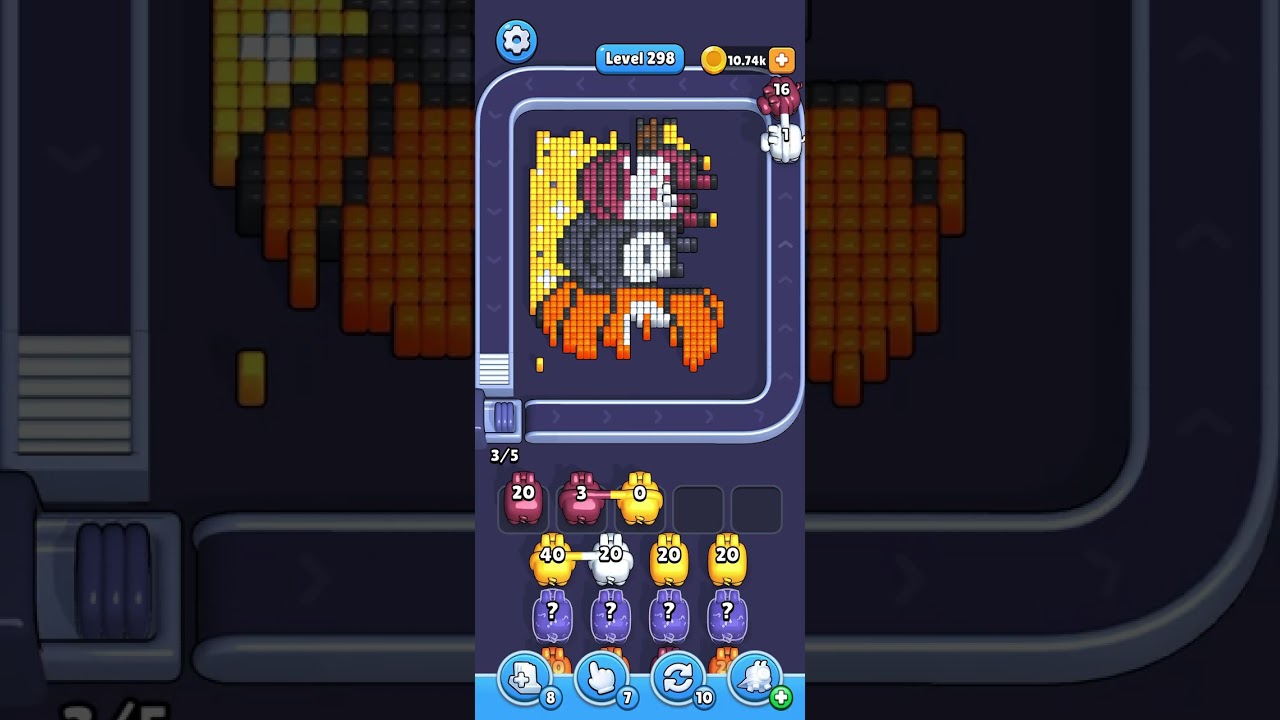 Level 298 BOO pumpkin pixel puzzle challenge! #pixelflow #level298 subscribe! 