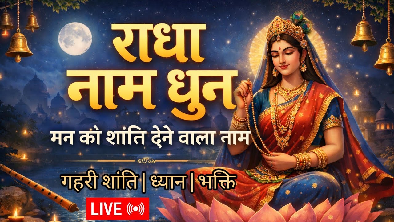 🔴LIVE Radha Naam Jaap 🌙 Night Meditation for Deep Sleep, Relaxation & Peace