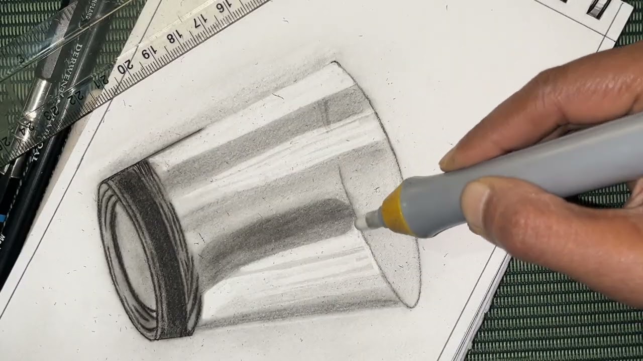The Beauty of Transparency | Realistic Glass Sketch #GlassSketch #glassdrawing