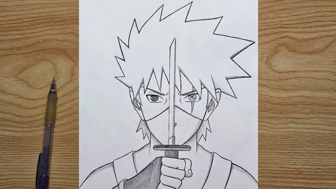 How to draw Kakashi || Easy Kakashi drawing step by step || Kakashi Hatake from naruto tutorial