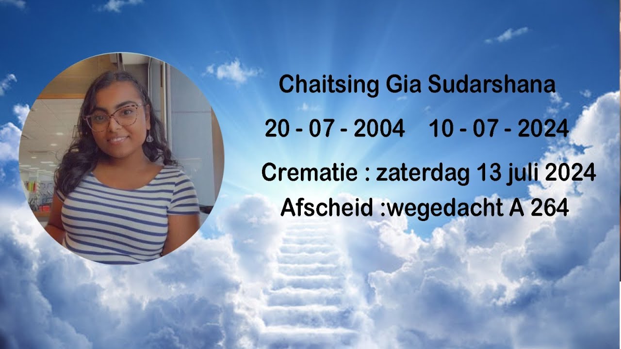 Uitvaartdienst en crematie van Gia Sudarshana Chaitsing.  13-07-2024