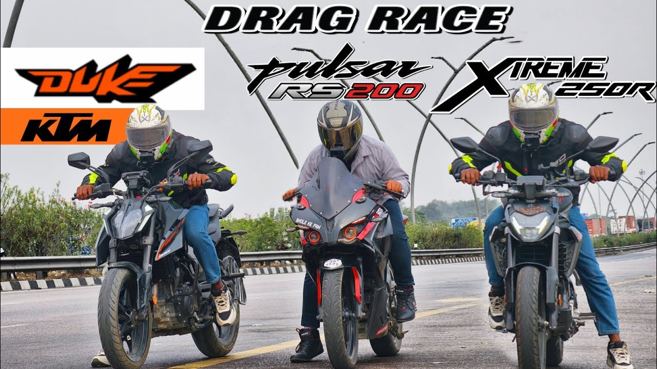 2026 KTM Duke 250 VS 2026 Xtreme 250R VS Pulsar RS200.|| Drag Race.🔥|| Triple Battle showdown—·
