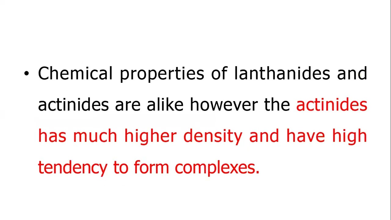 General features of actinides/CHEM401/lanthanides and actinides/B.Sc. IV