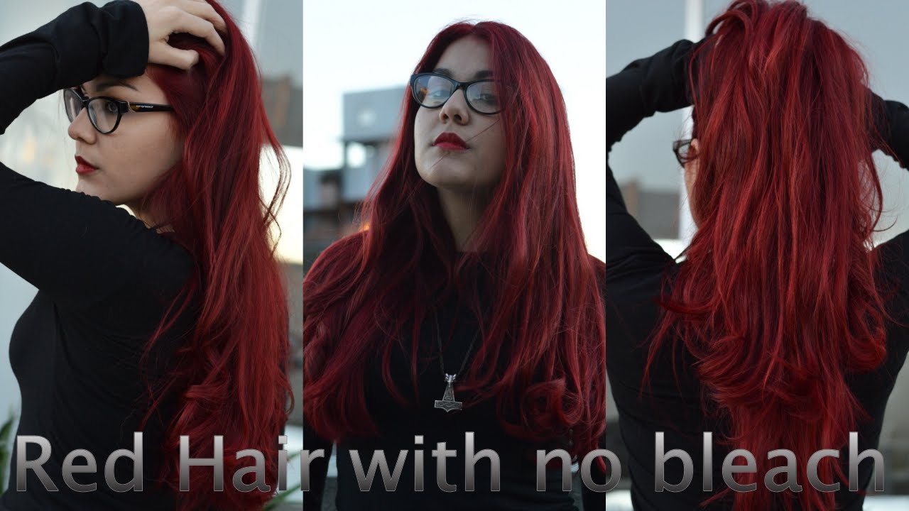 Fire red with no bleach // Rojo intenso sin decoloración