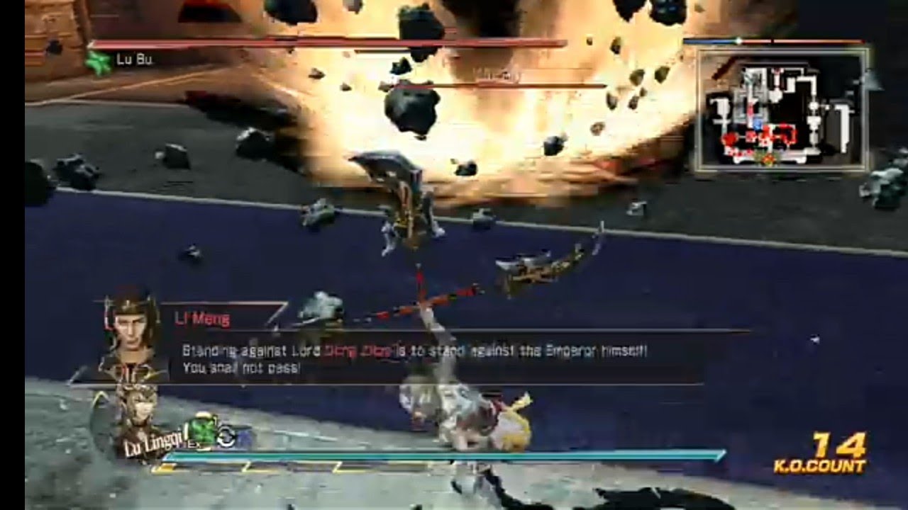 Dynasty Warrior 8 Defeating Lu Bu Ultimate using Lu Lingqi (Cyclone+Slash)