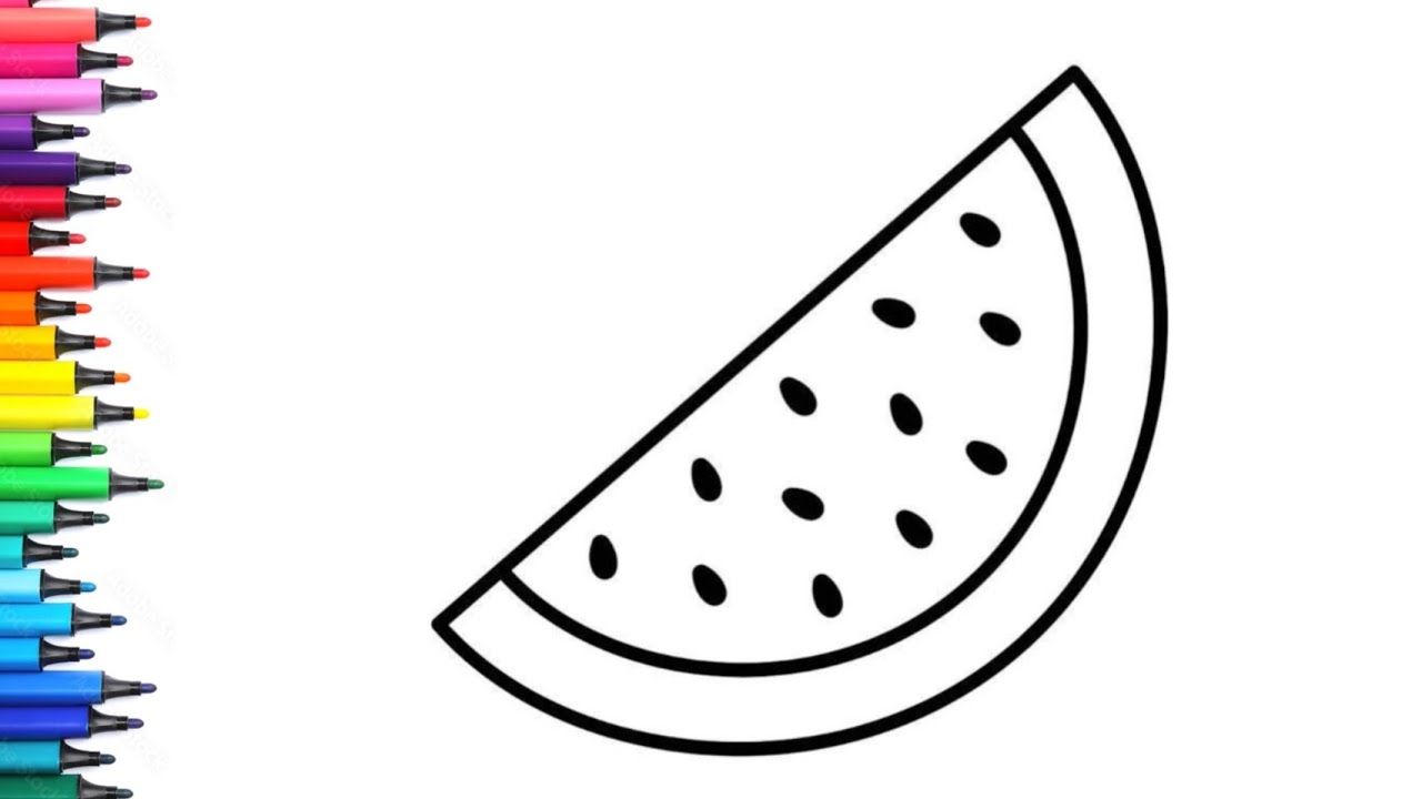 Как нарисовать арбуз 🍉 Рисование, раскрашивание и живопись для детей и малышей_ Детское искусство