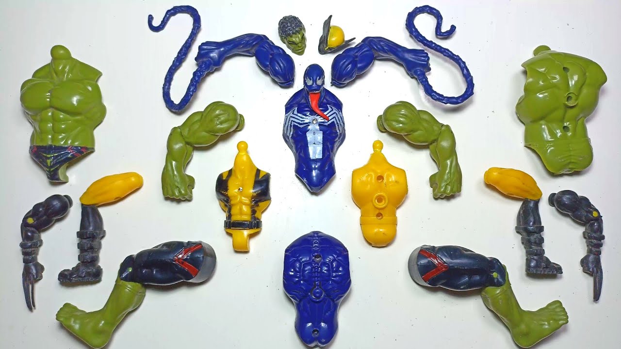 Merakit superhero, venom, Hulk smas, Wolverine, toys 