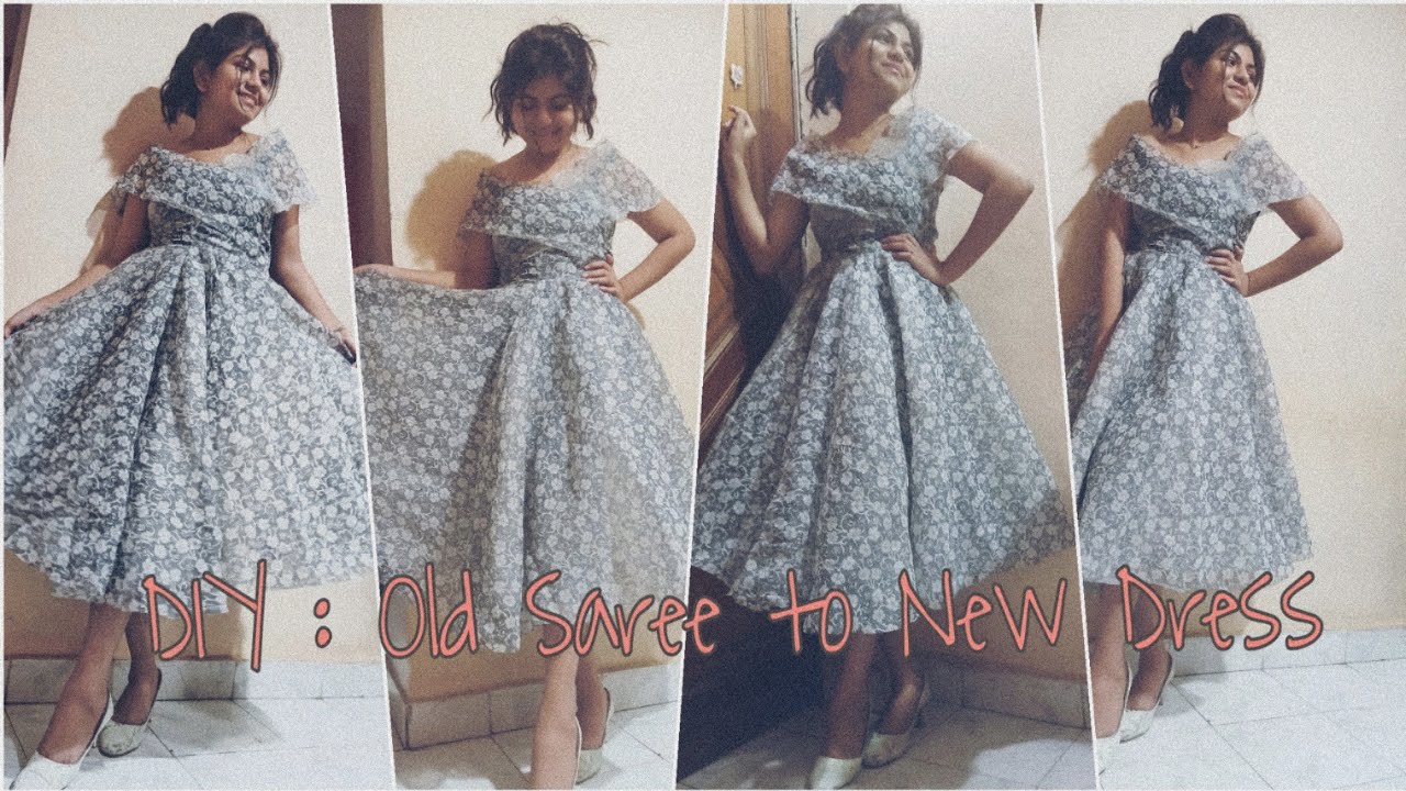 DIY : Convert Old Saree into Pretty Dress| WITHOUT MACHINE | Hand Stitching In just 20 Minutes