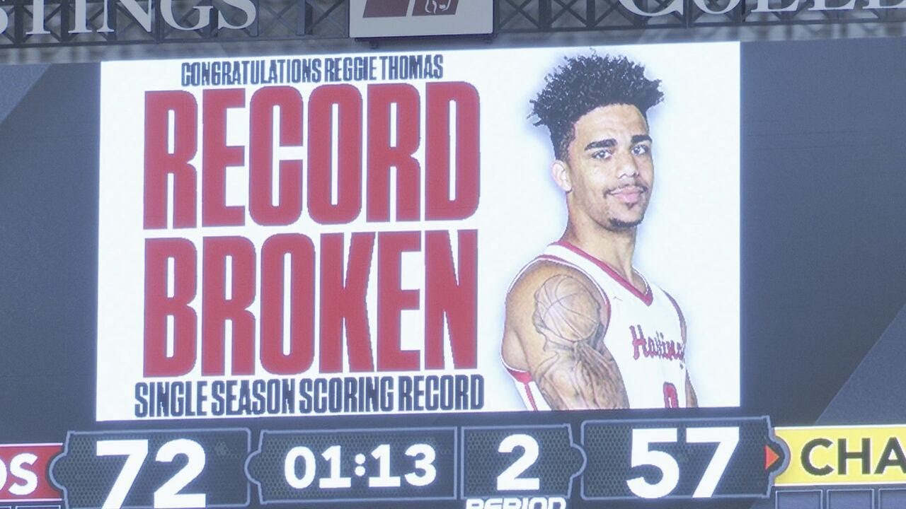 Reggie Thomas breaks Hastings College single-season scoring record