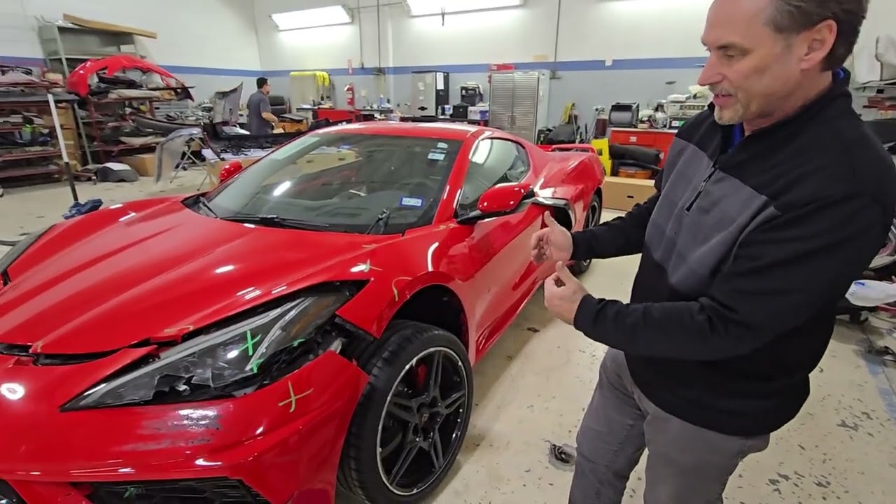 Totaled C8?  Corvette Stingray Collision Repair in Dallas Texas | Full Walkthrough