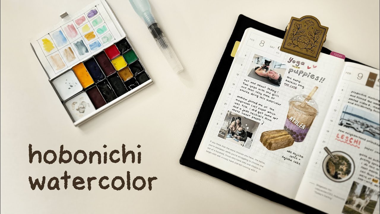 cozy cafe watercolor ☕️ hobonichi + new art toolkit palette! 🎨
