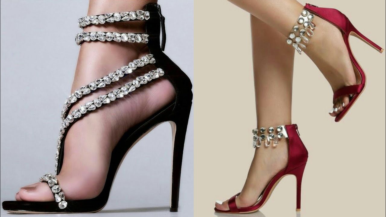 Eye catching designs of party wear open toe high heel sandals for women #2020