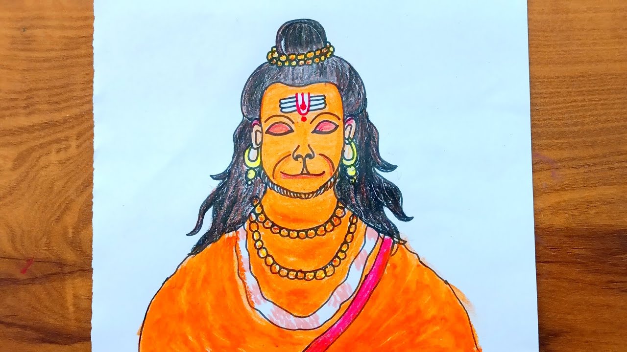 Hanuman ji drawing | Very easy Hanuman ji drawing | Bajrangbali drawing | How to draw Hanuman ji 