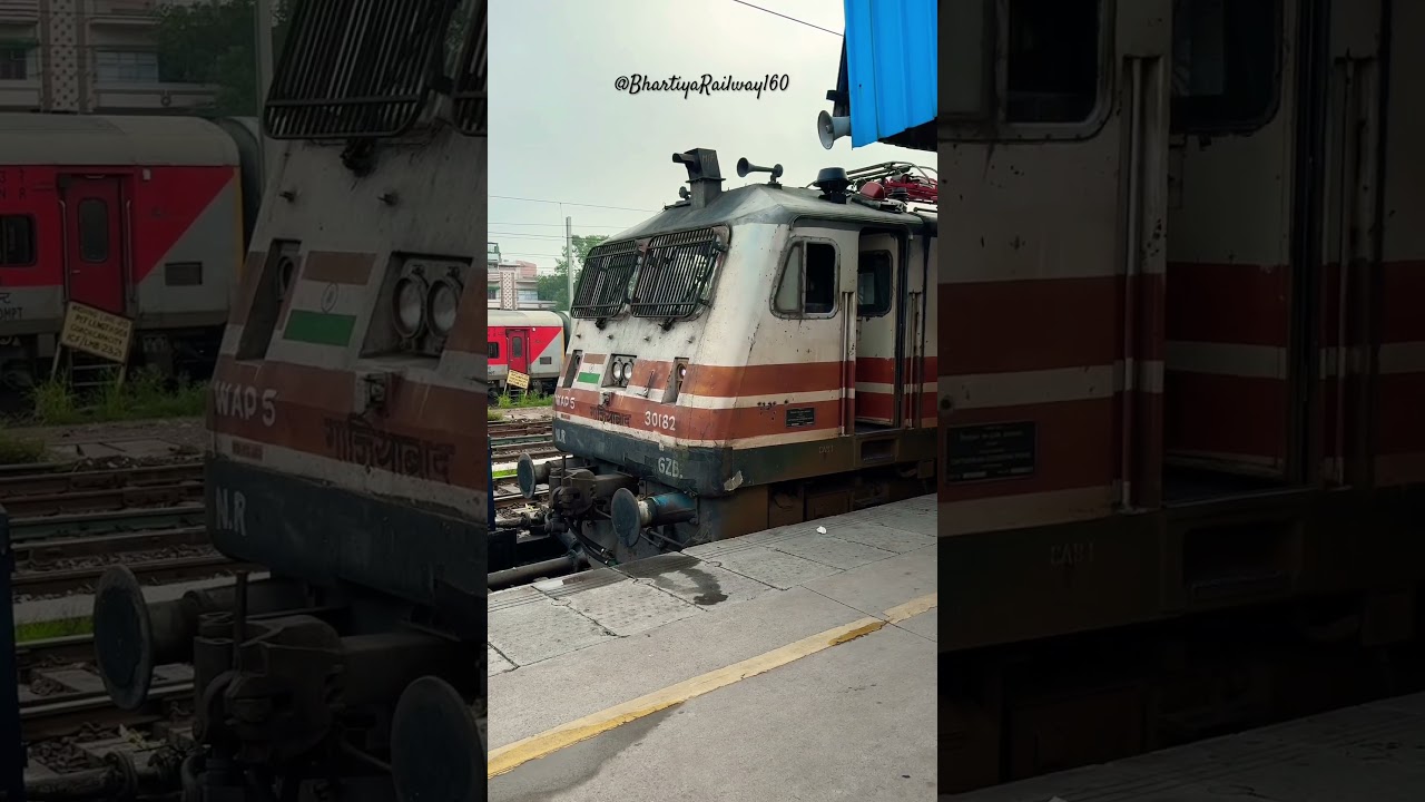 GZB WAP-5 30182 Depart Horn😍 #railway #railtrack #train #indianrailways #wap5 #shorts #viral #trend