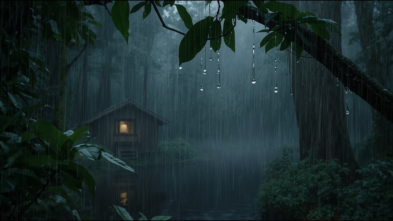💤🌧️ Struggling to Sleep? Try This Heavy Forest Rain and Piano Right Now