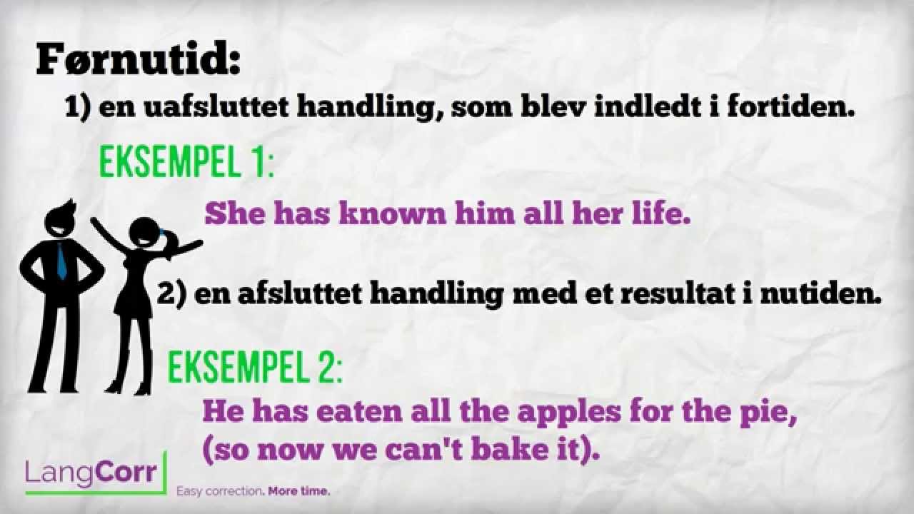 Verbernes form: Udsagnsord i førnutid