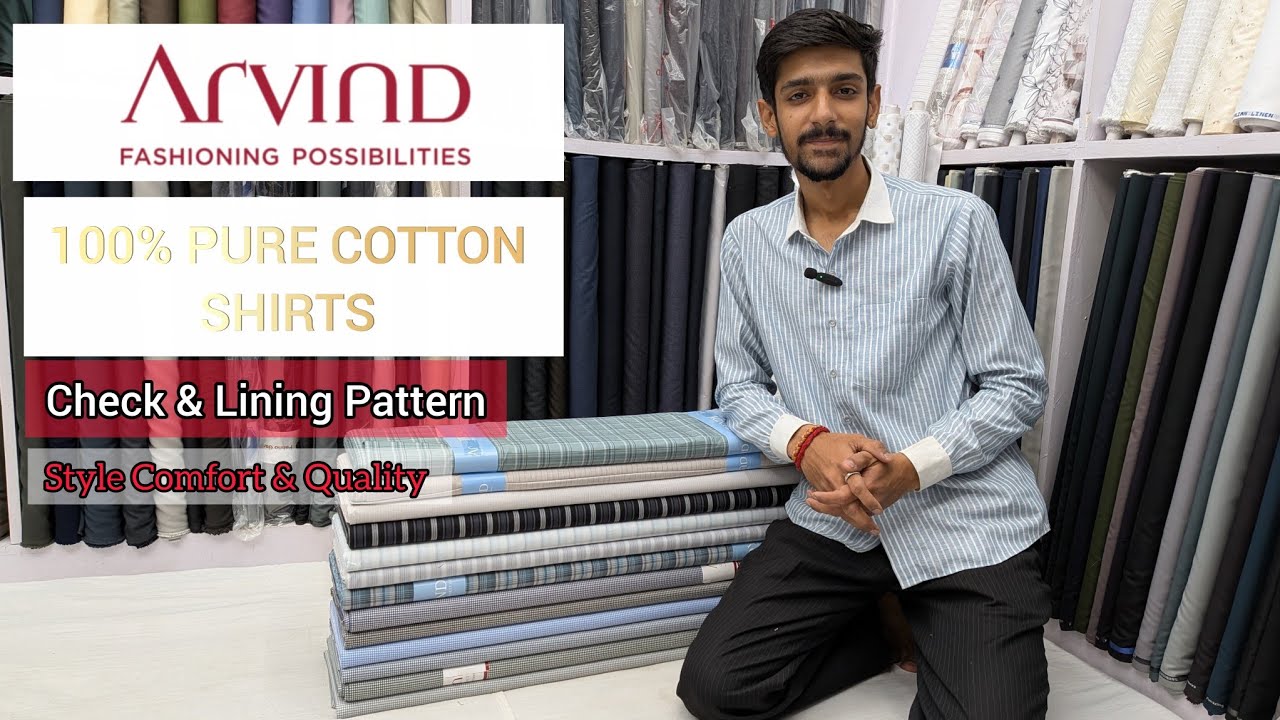 Premium Collection By Arvind 100% Superfine Cotton Shirting | Lining & Check | Formals & Office Wear