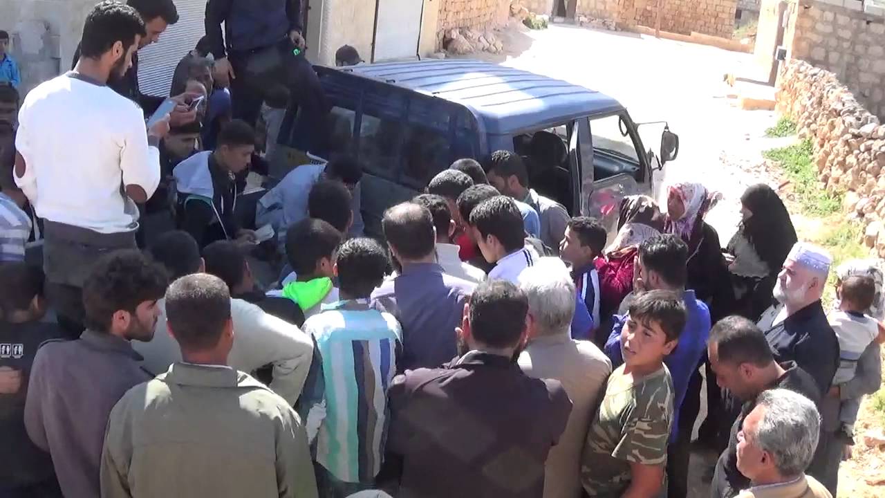 إدلب كفردريان لحظة وصول الشهيد عمار محمد عبدالجليل عثمان 1-5-2015
