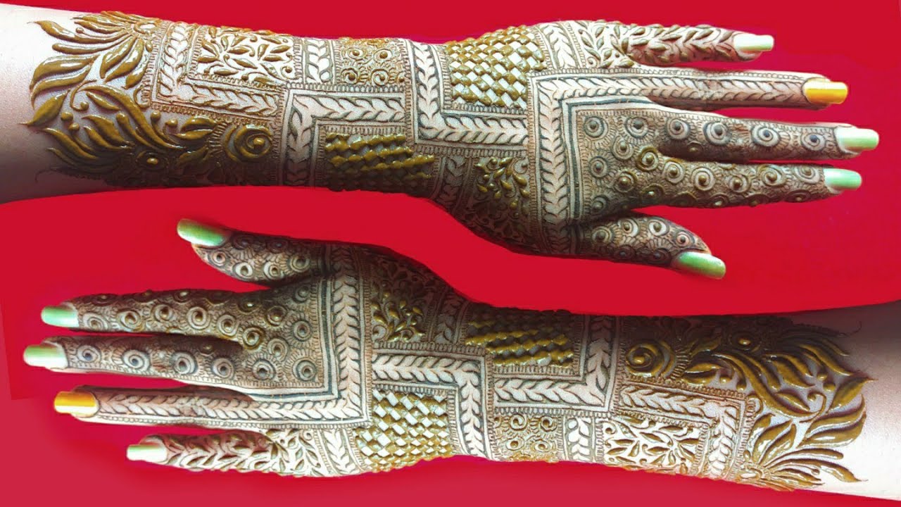 Simple bridal mehandi design ll bridal back hand henna design l half hand semi bridal मेहंदी डिजाइन