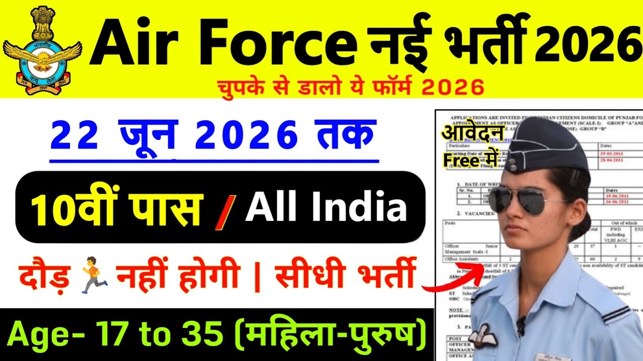 Air Force Group C New Vacancy 2026 | IAF Group C Bharti 2026 | 10th Pass | Airforce Recruitment 2026