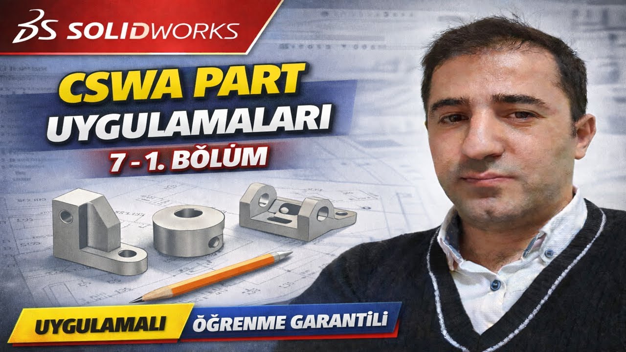 SolidWorks CSWA Sertifika Sınav Hazırlık - Part Uygulamaları 7 (Bölüm 1)