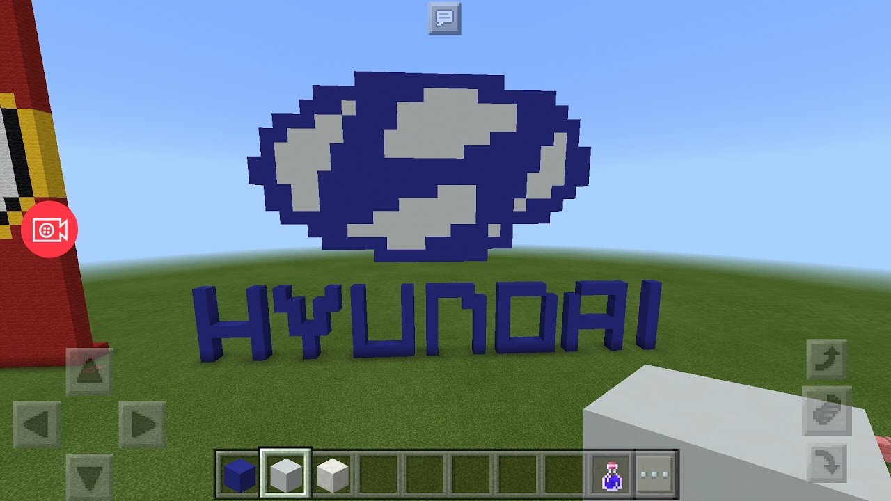 Minecraft Tutorial: How To Make Hyundai Car Logo Pixel Art.