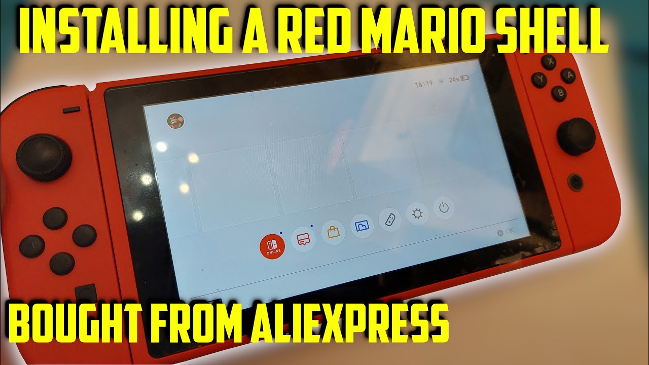 How to install a replacement Nintendo Switch shell. New Mario Red case and joycon install