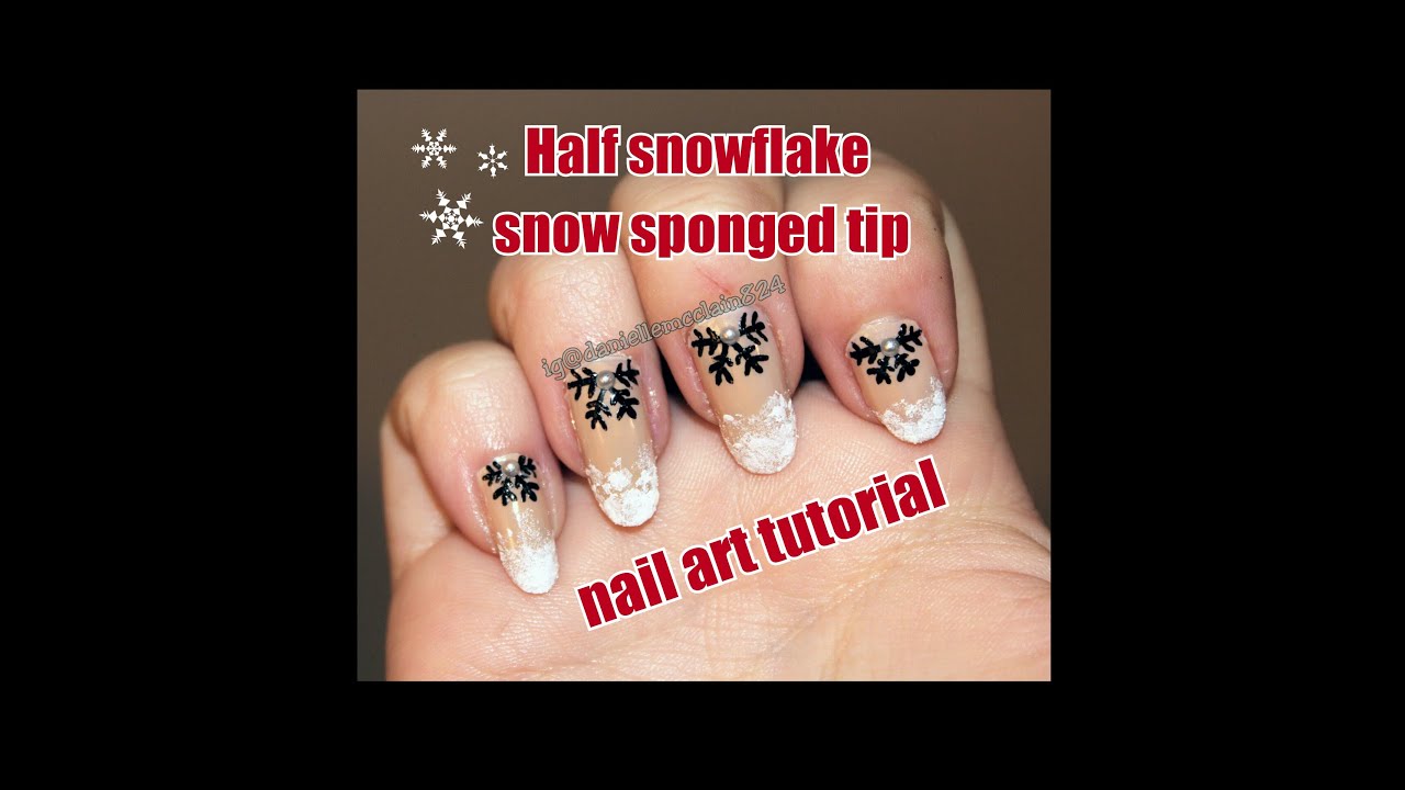 Snowflake and sponged tip Nail Art