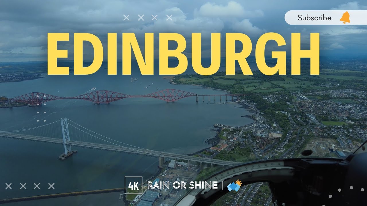 Scenic Helicopter Flight Over Edinburgh's Three Bridges ⁴ᴷ⁶⁰