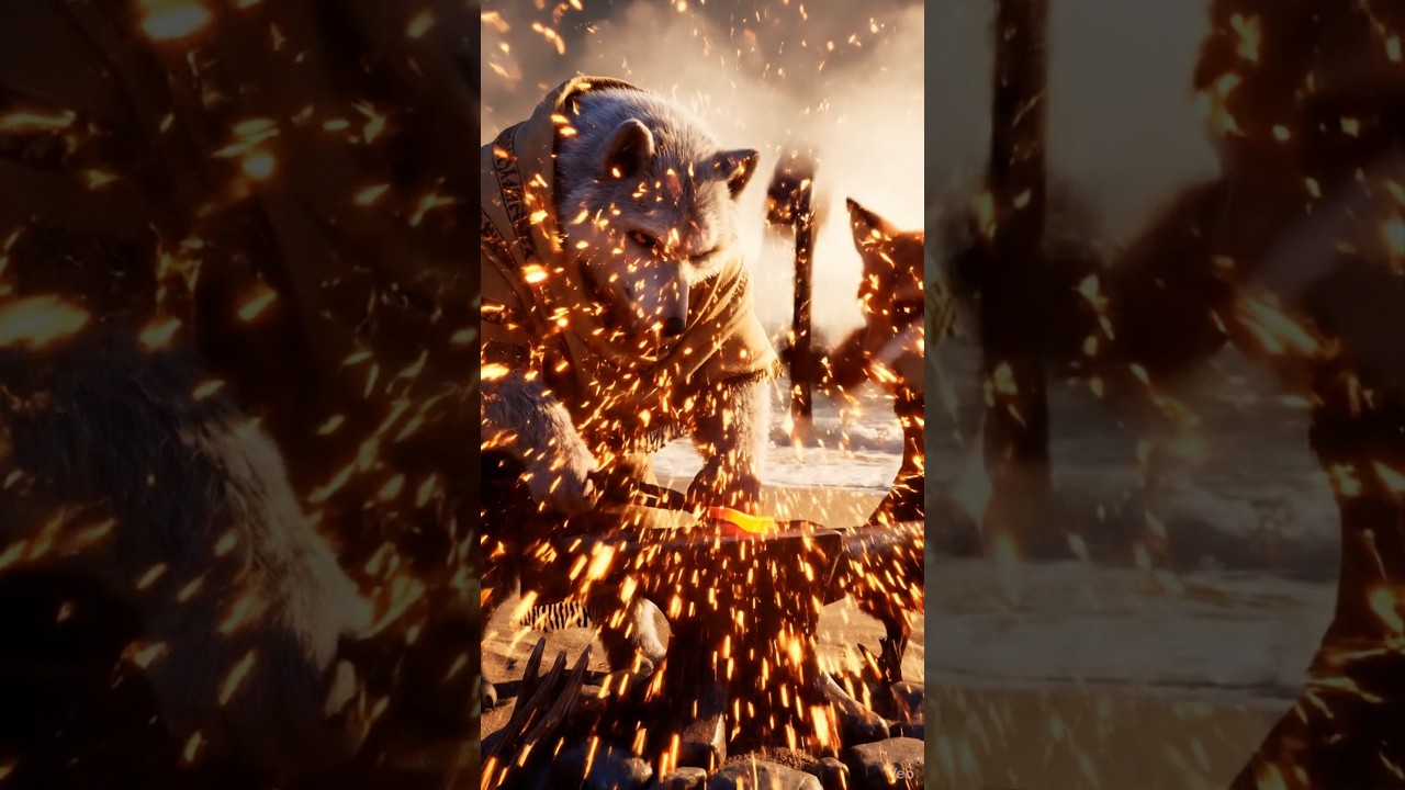 🔥 Forged by the Tide: Beach Blacksmiths at Sunset 🐺🦊 #youtubeshorts #viral #shorts #foryou #anime