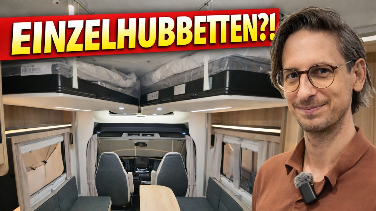Einzigartige Einzelhubbetten im WOHNMOBIL TEILINTEGRIERT 2026 Neuheiten Chausson 630 Titanium Line