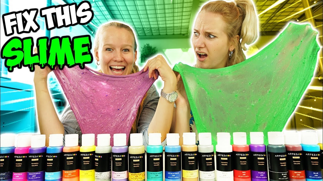 FIX THIS SLIME CHALLENGE - Nina & Kathi machen SLIME MAKEOVER - Aus hässlichem mach schönen Schleim