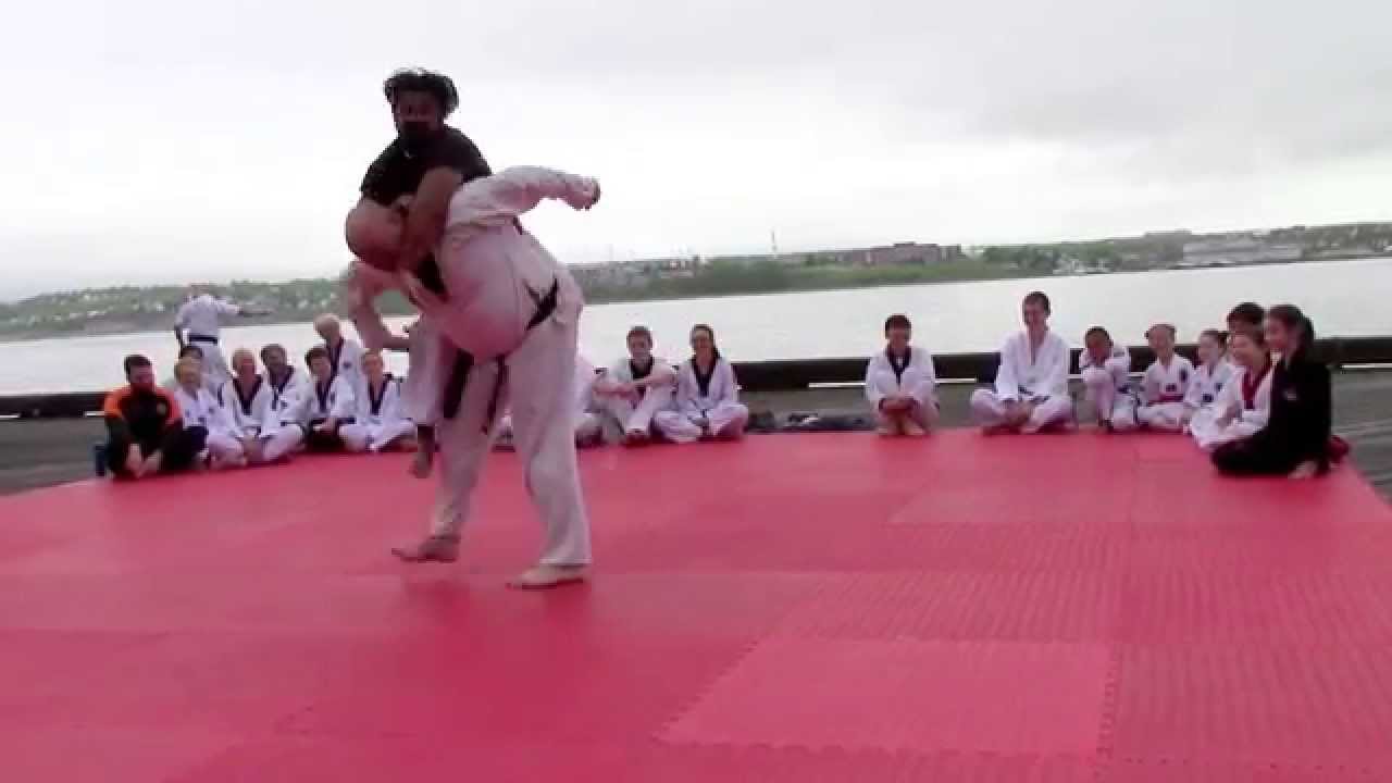 Mr. Mal & Mr. Lalonde performing  a comedic Taekwondo self defense demo